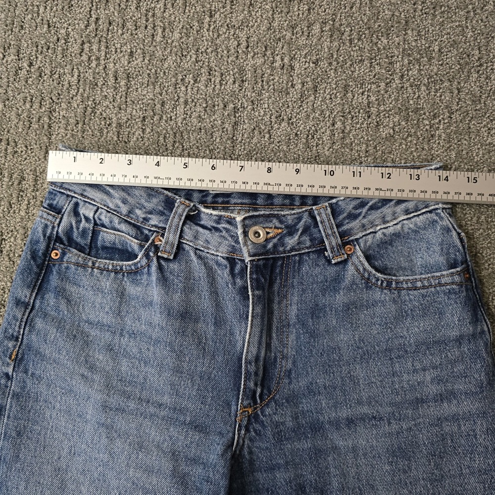 Zara Z1975 Womens 2 High Rise Straight Leg Cuffed Jeans Blue 100% Cotton - Picture 7 of 9